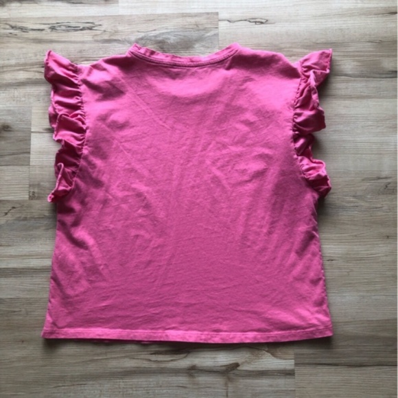 MASSIVE $10 SALE Zara Pink Ruffled Sleeveless T-Shirt - Picture 2 of 6